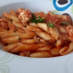 strozzapreti con gamberoni e sugo di granchio