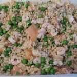 riso orzo gamberetti salmone e piselli